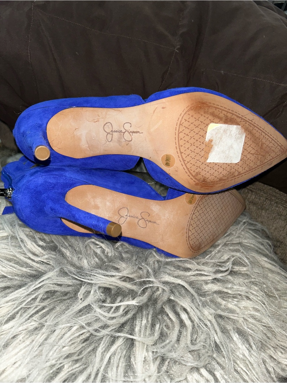 Jessica Simpson Royal Blue Pointed-Toe Triple-Ankle Strap Stiletto - Picture 5 of 8